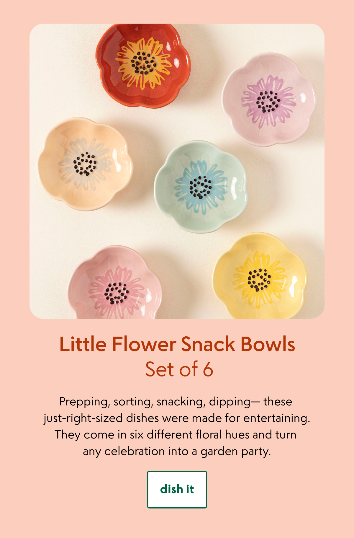 Little Flower Snack Bowls - Set of 6