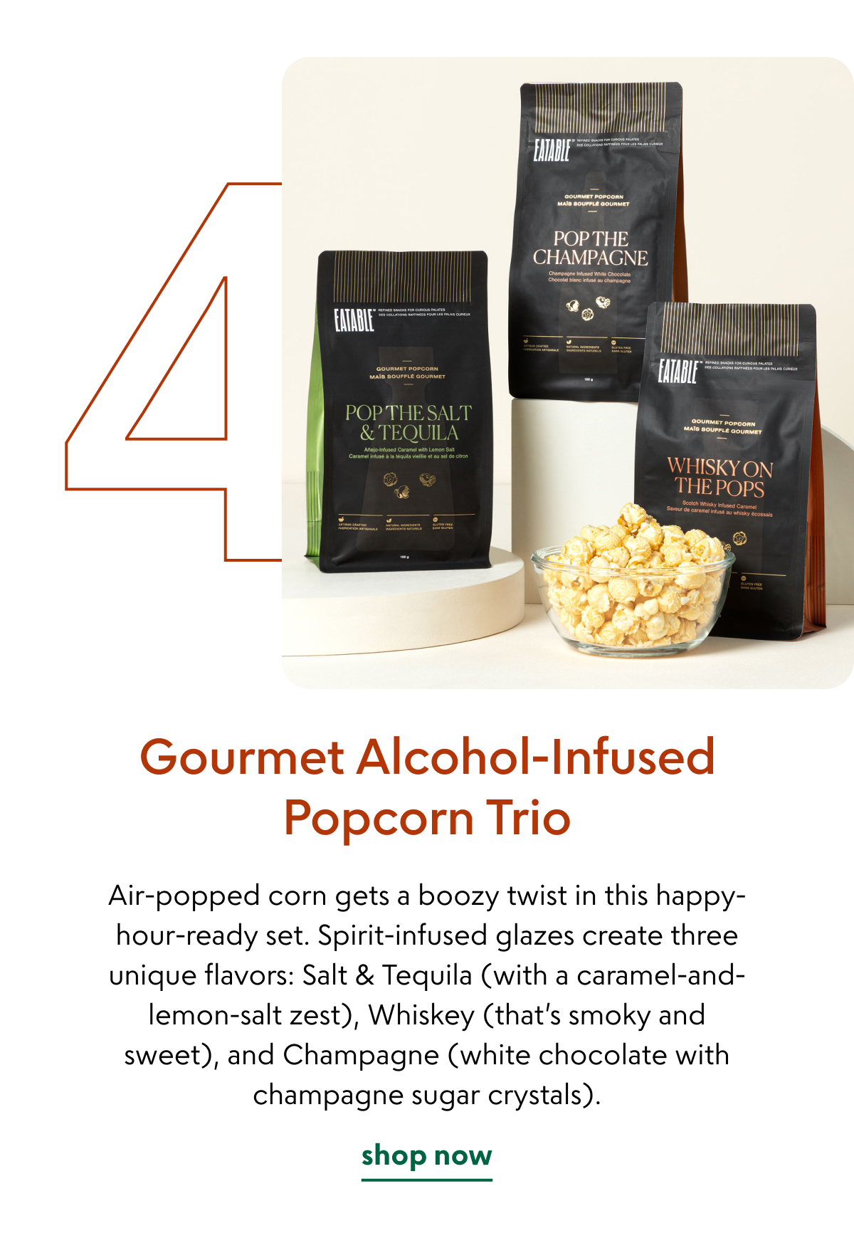 Gourmet Alcohol-Infused Popcorn Trio