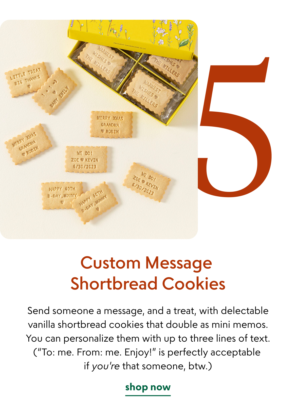 Custom Message Shortbread Cookies