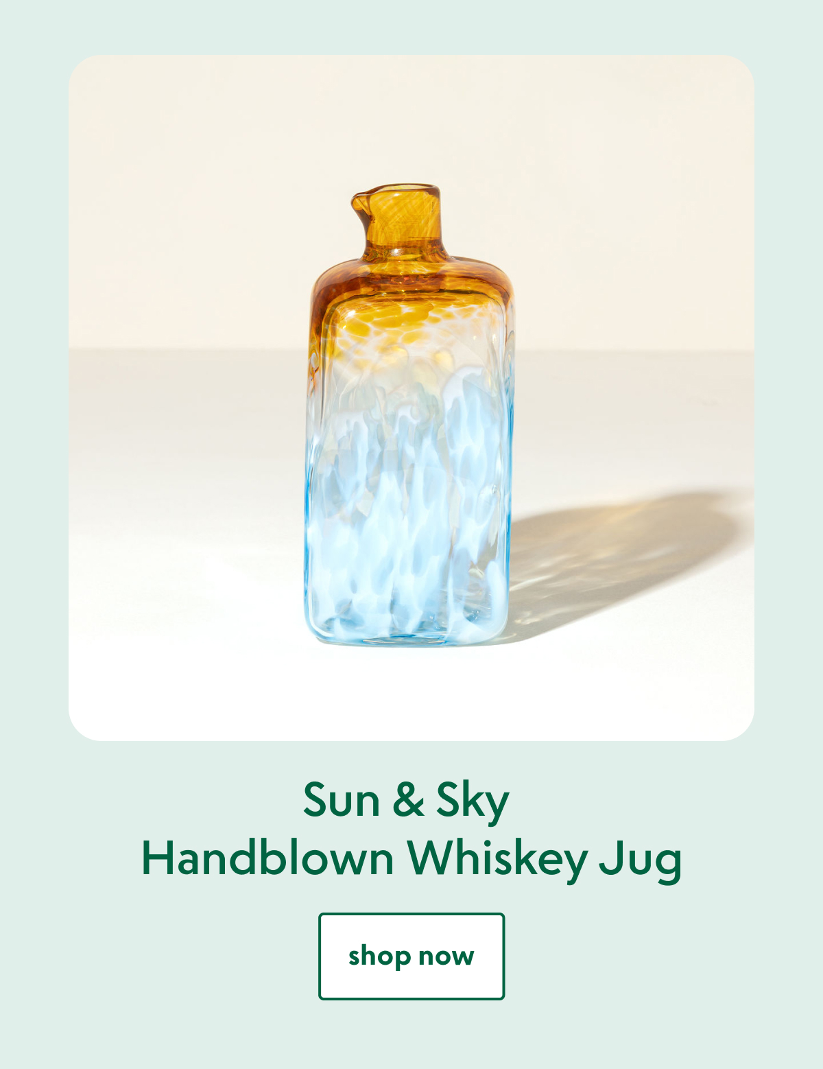 Sun & Sky Handblown Whiskey Jug