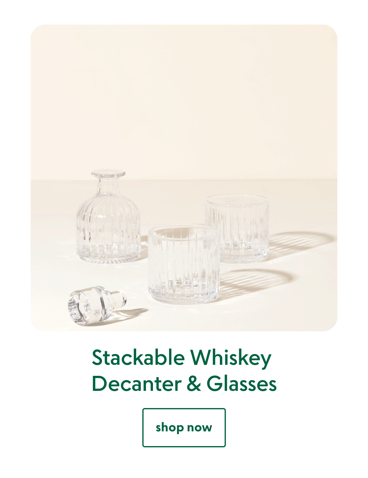 Stackable Whiskey Decanter & Glasses
