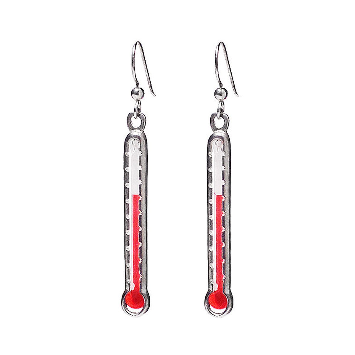 Thermoscope Earrings Thermometer, Silver Jewelry, LeAnn Herreid