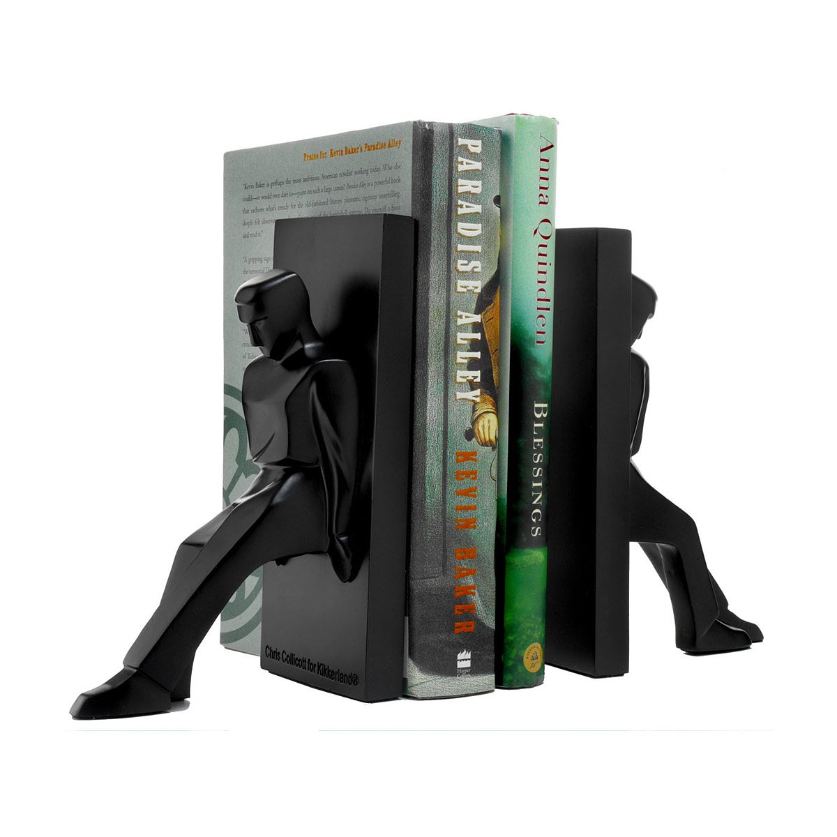 Leaning Man Bookends Strong, Handsome, Sleek Statues Keep Books From