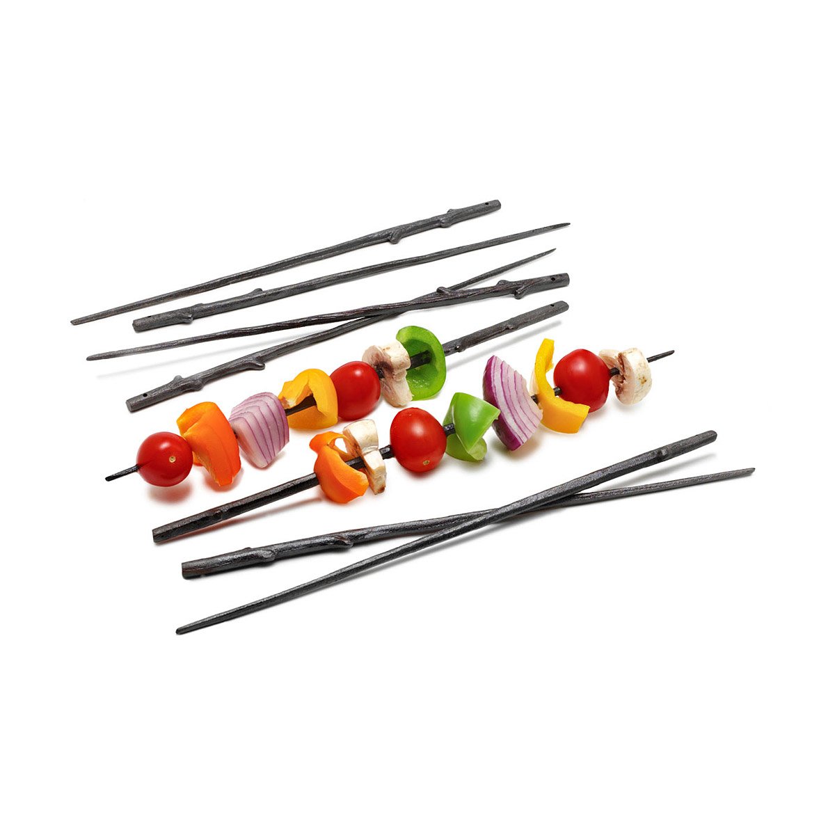 Cast Iron Twig Skewers Set of 8 Realistic Metal Replicas of Wood