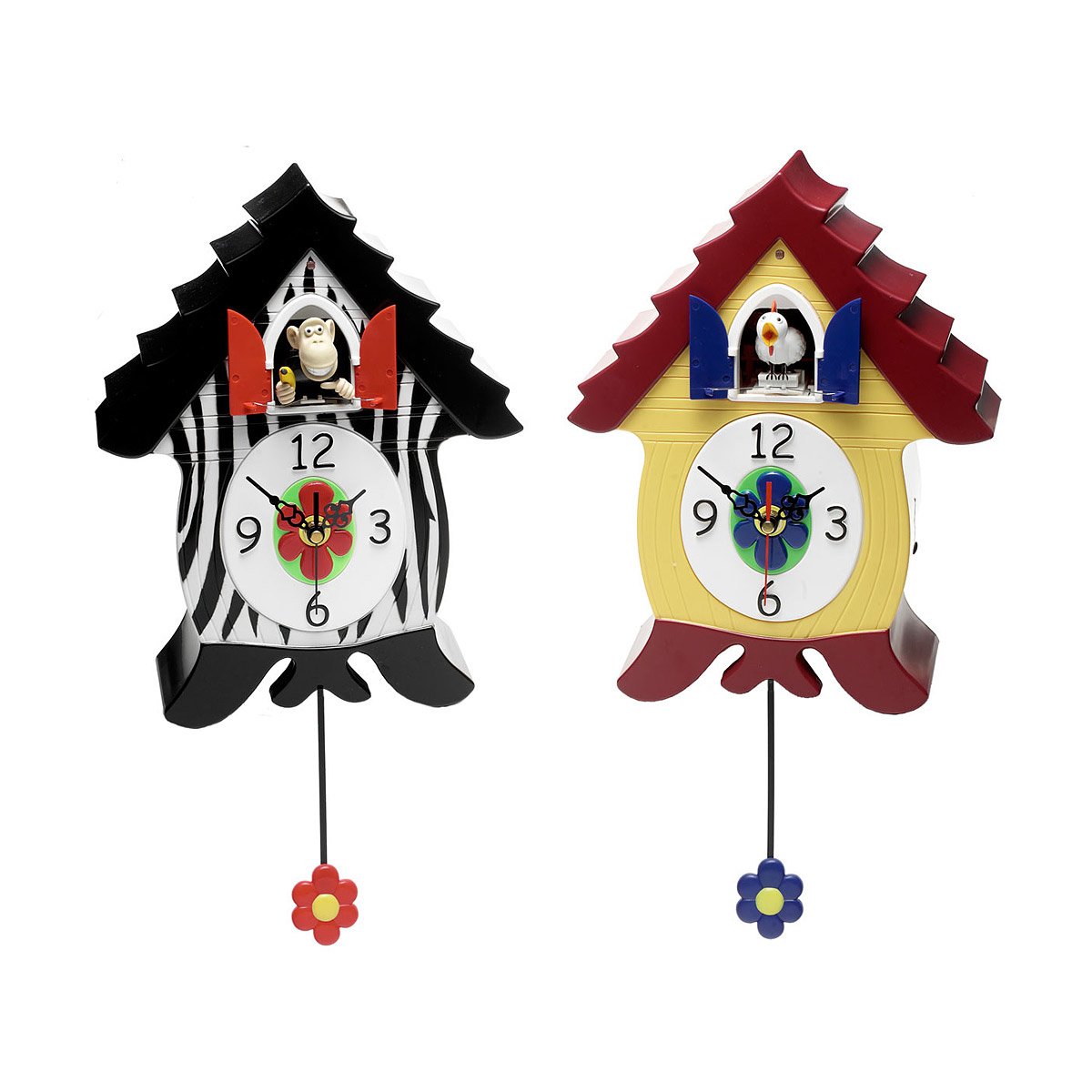 cuckoo clocks Witty, Colorful, Cartoonish Monkey and Bird Wall Clocks