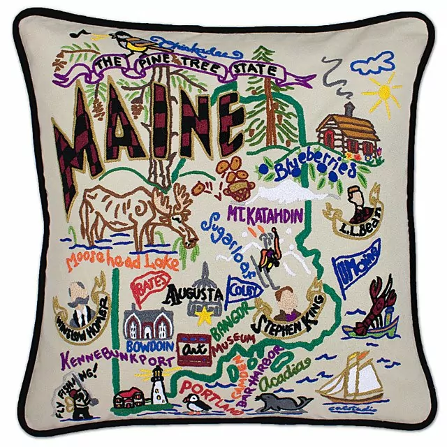 Hand Embroidered State Pillows