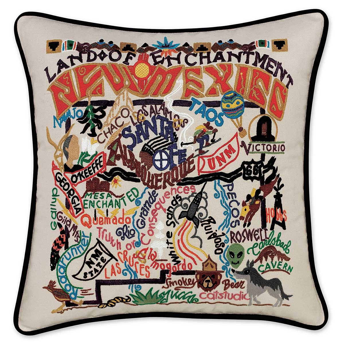Hand Embroidered State Pillows - New Mexico