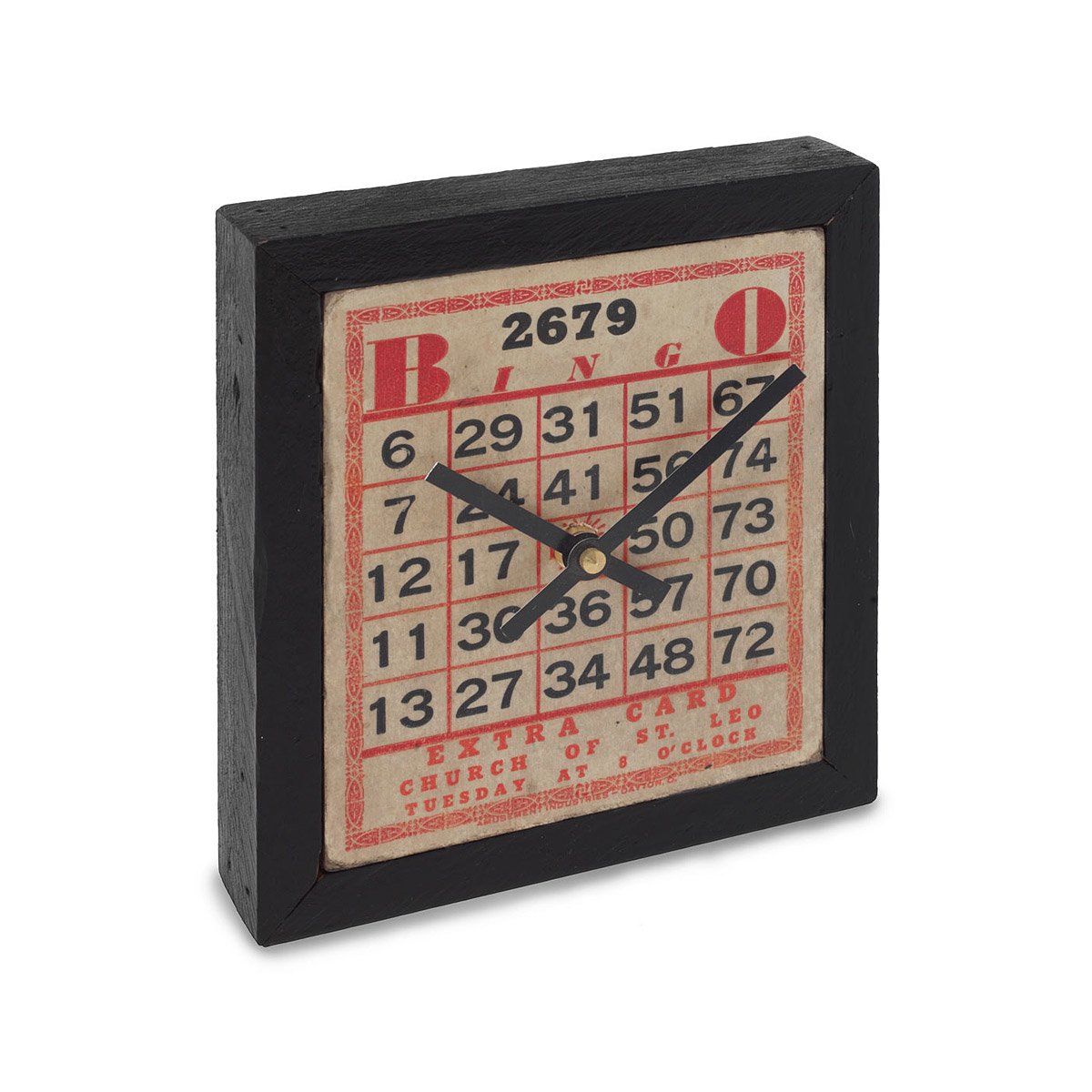 Bingo Clock Vintage Authentic Bingo Cards On Wooden Clocks