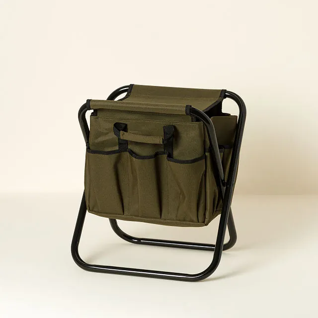 Uncommon Goods | Gardener's Tool Seat | Folding Gardening Stool
