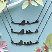 Mother Nestling Birds Necklace