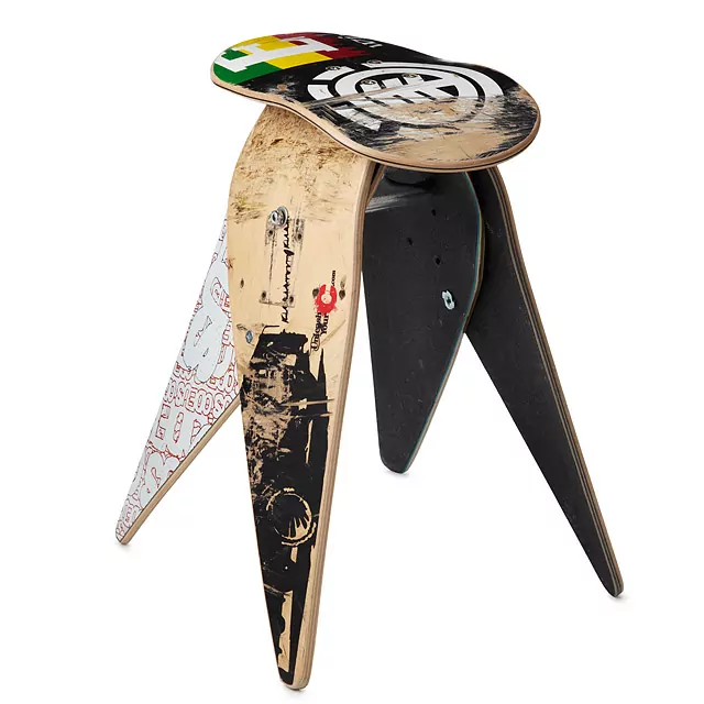 Uncommon Goods | Skateboard Stool | skate, truck, wheeles, artwork