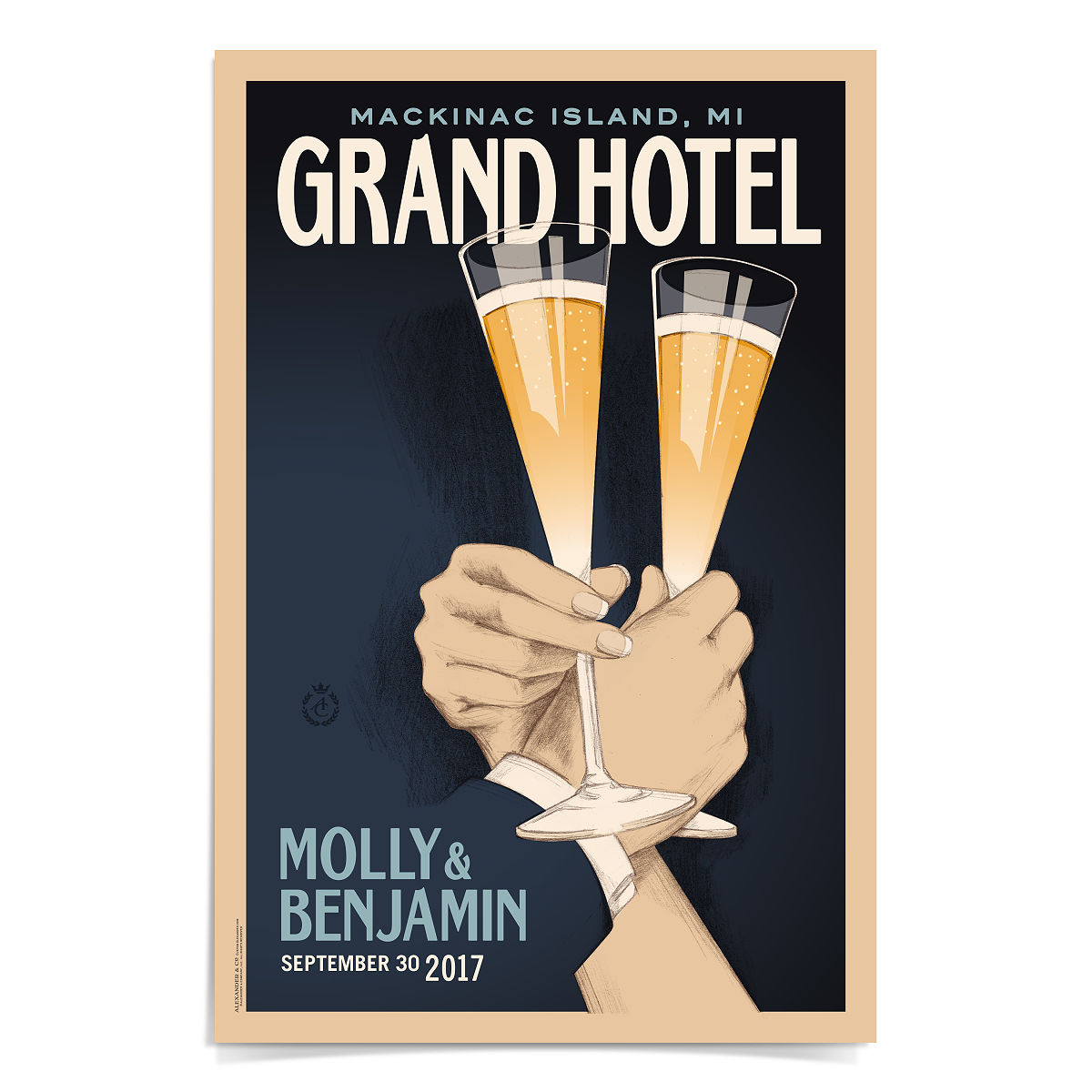 First Toast Personalized Art - Large Unframed