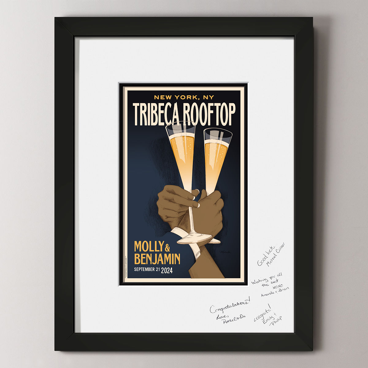 First Toast Personalized Art - Guest Book Standard Framed