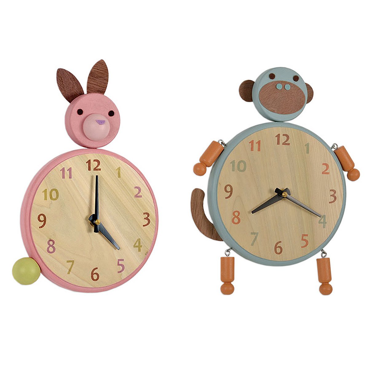 Animal Clocks kids clock, wooden, baby Goods