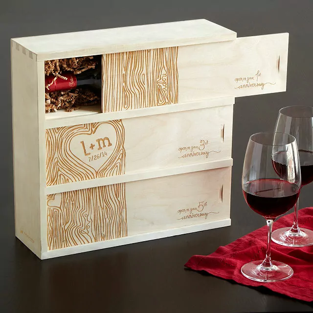 Uncommon Goods Anniversary Wine Box Personalized Wedding Wine Box