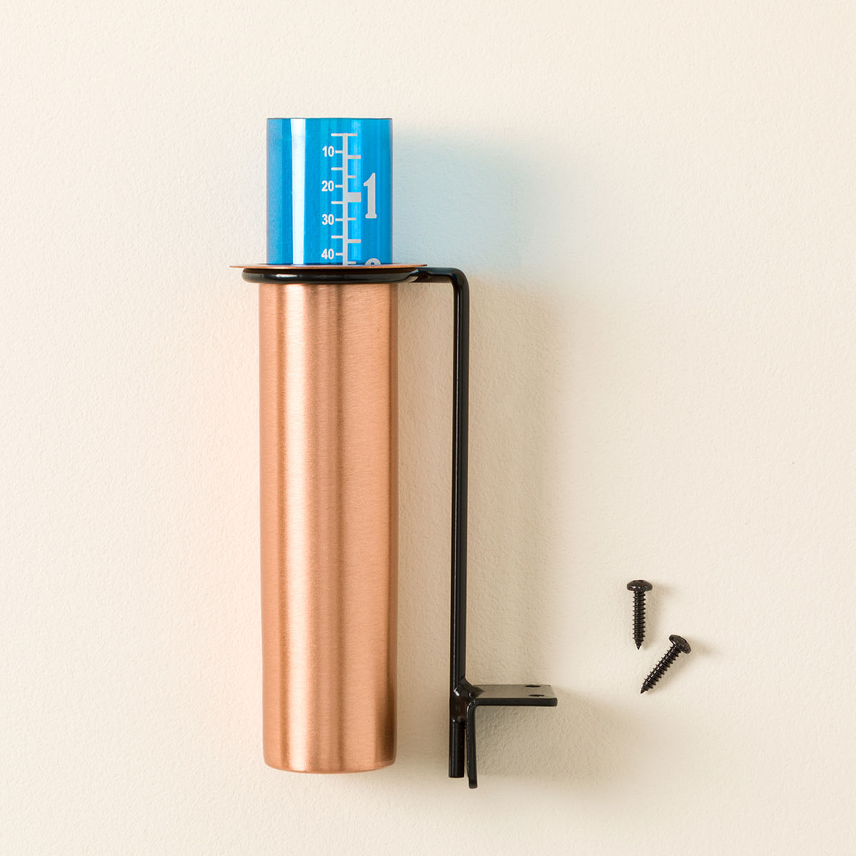 Copper Rain Gauge - Mounted Copper Rain Gauge
