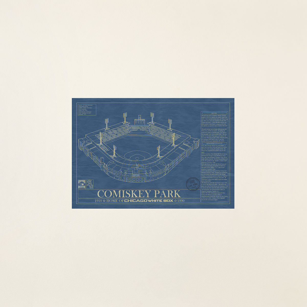 MLB Stadium Blueprints - White Sox - Comiskey Park - Unframed