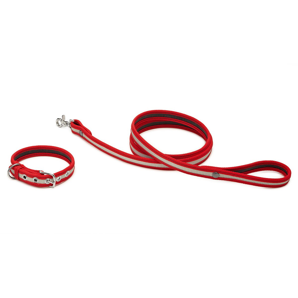 Fire Hose Dog Collar and Leash Red & White Dog Lead & Collar Goods