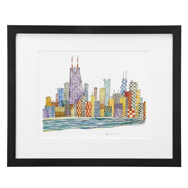 Home Sweet Home watercolor painting, chicago Goods