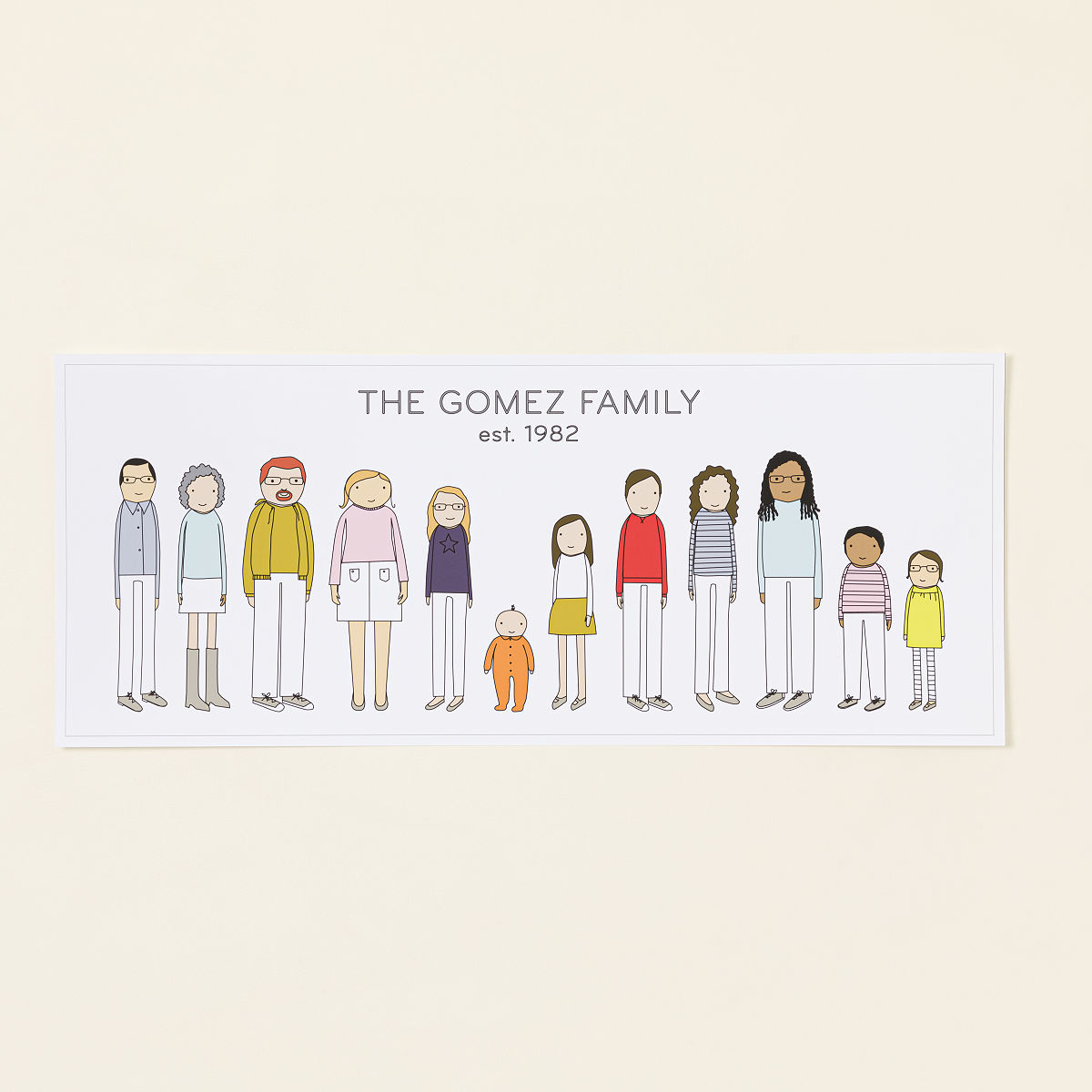Personalized Family Print - 8-12 figures, Unframed