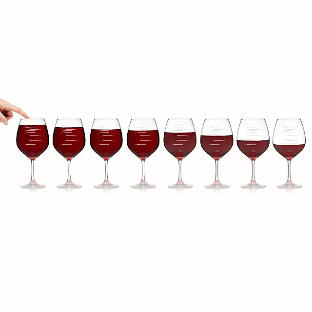 Goods Major Scale Musical Wine Glasses Party Set etched