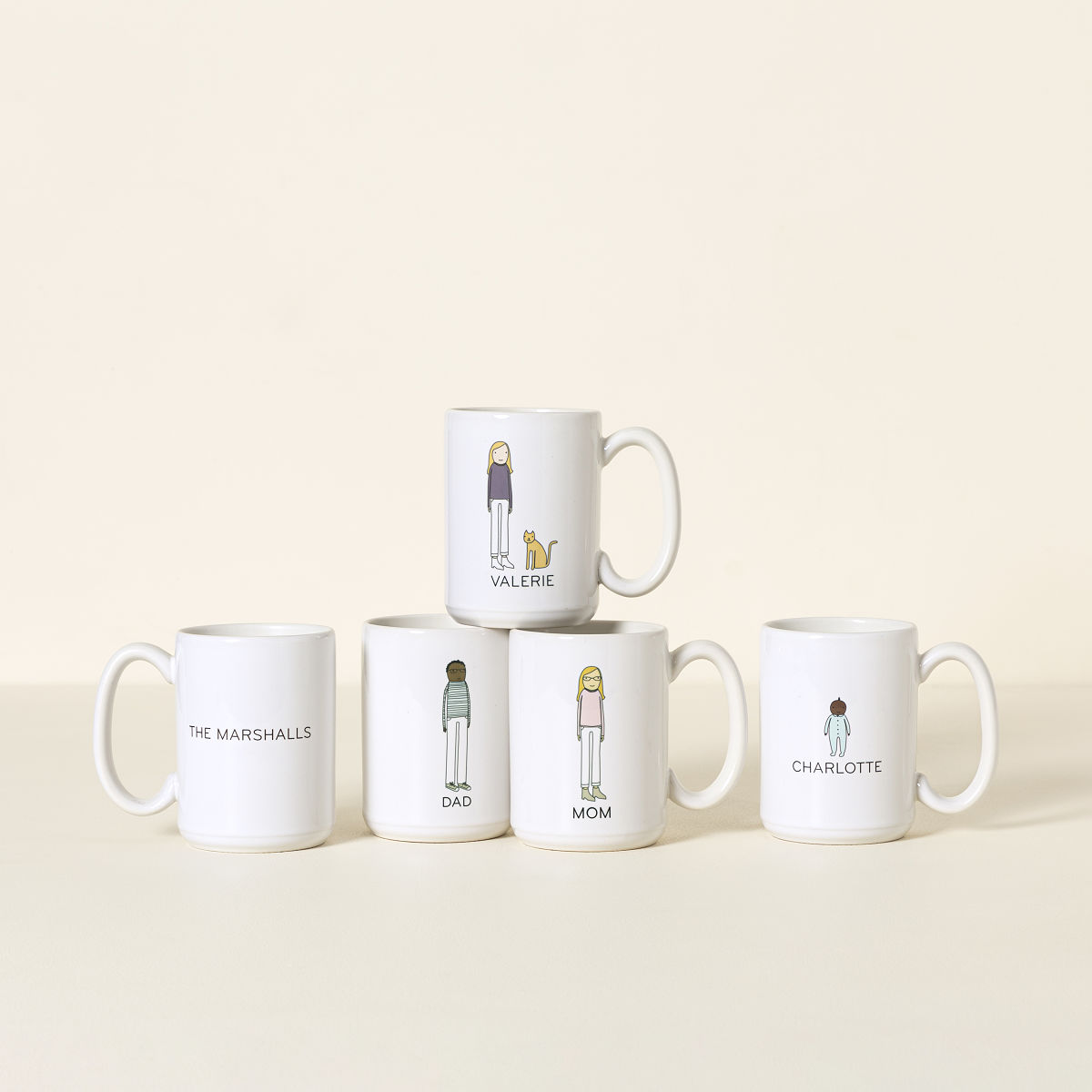 Personalized Family Mugs – 5 mugs Personalized Family Mugs – 5 mugs