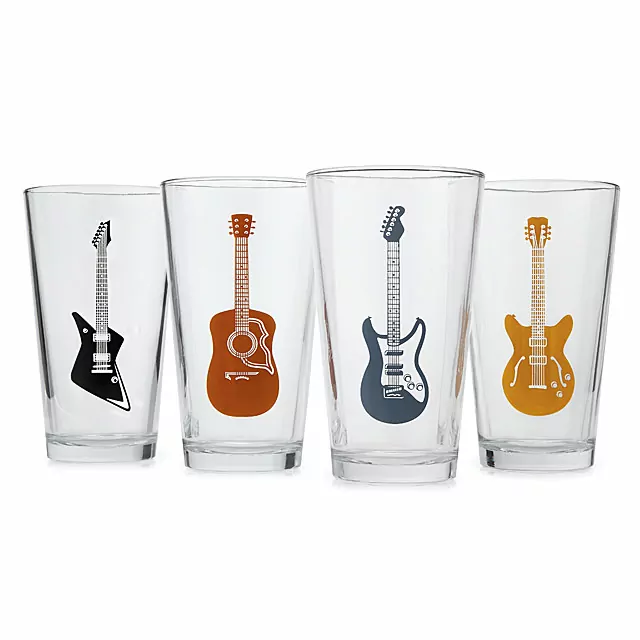 Guitar Glasses Set of printed pint glasses Uncommon Goods