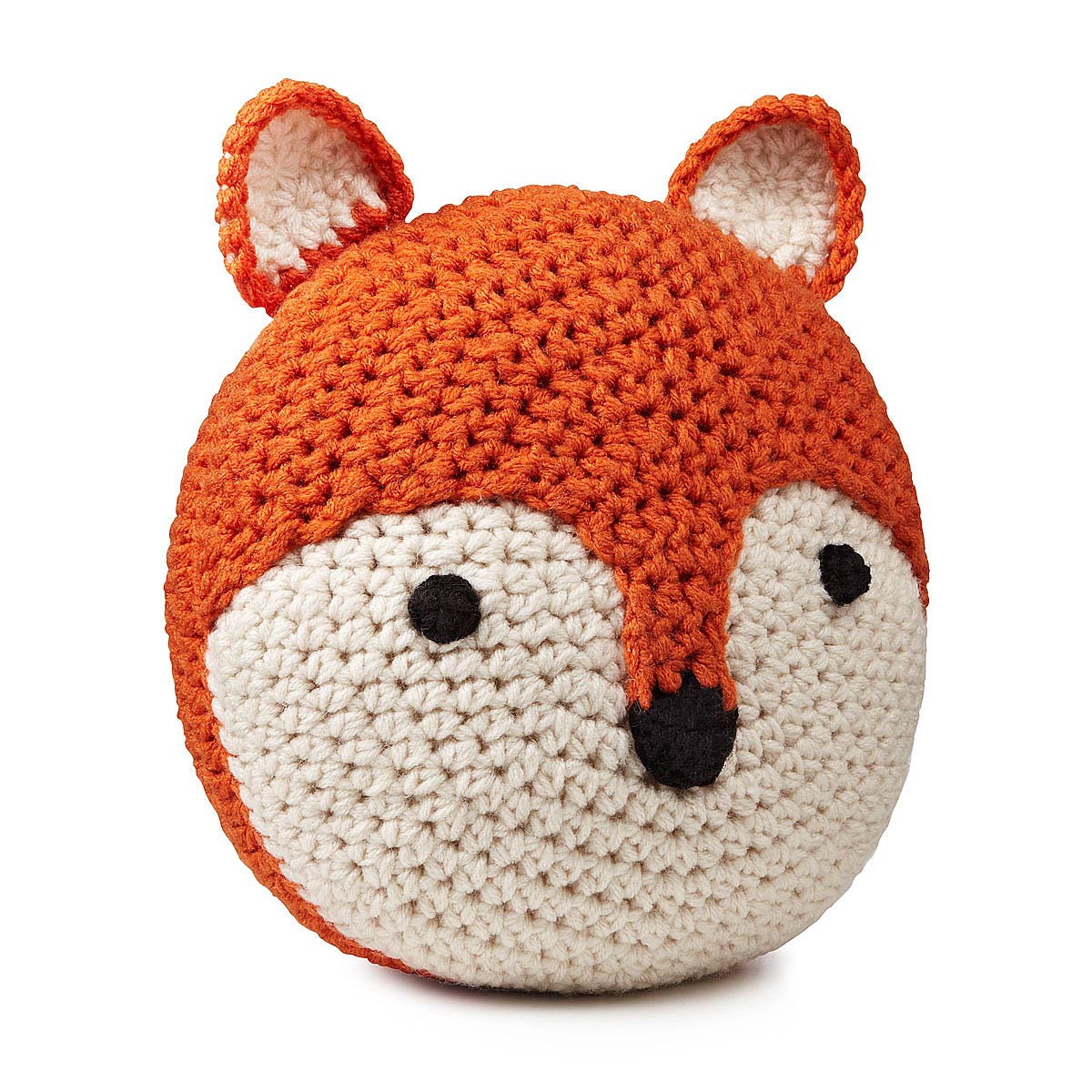 Fox Pillow crocheted pillow, orange throw pillow Goods