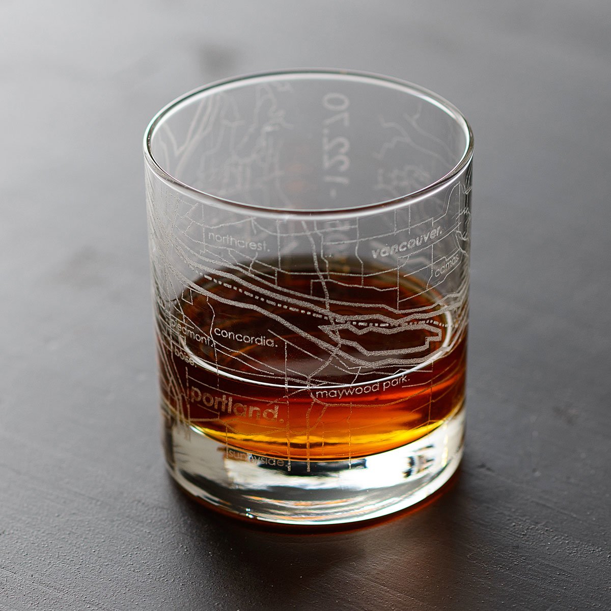 Urban Map Glass - Portland, Oregon