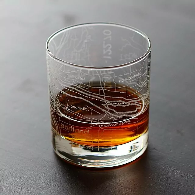 Urban Map Glass - Portland