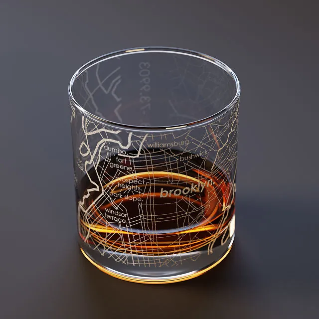 Urban Map Glass - Brooklyn
