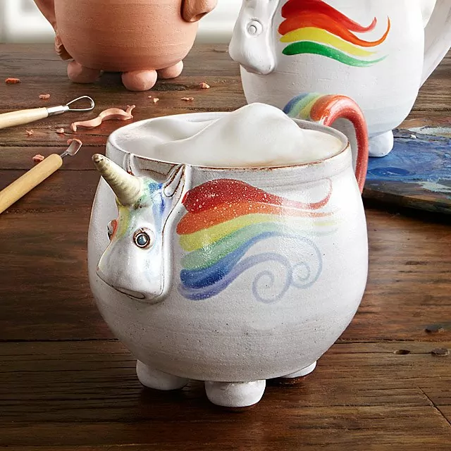 Uncommon Goods | Elwood the Rainbow Unicorn Mug | Sip With Whimsy |  4.7-Star Rated