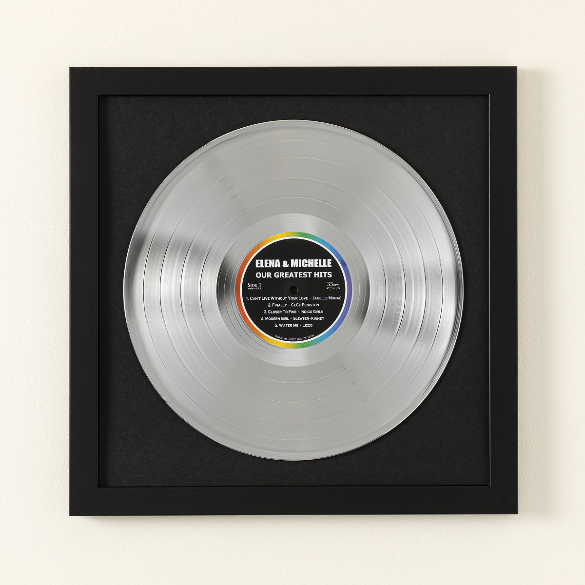 Personalized Platinum & Gold LP Record - Platinum Record on Black Mat