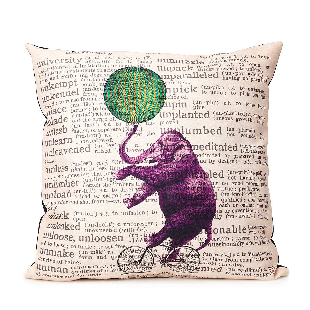 Circus Elephant Pillow dictionary pillow, recycled, elephant decor
