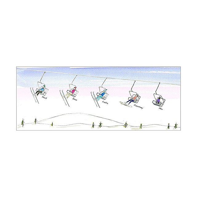 Personalized Family Ski & Snowboard Art