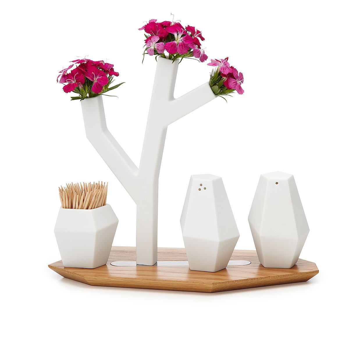 Tree Vase Salt and Pepper Shaker Tray bud vase, server, tray