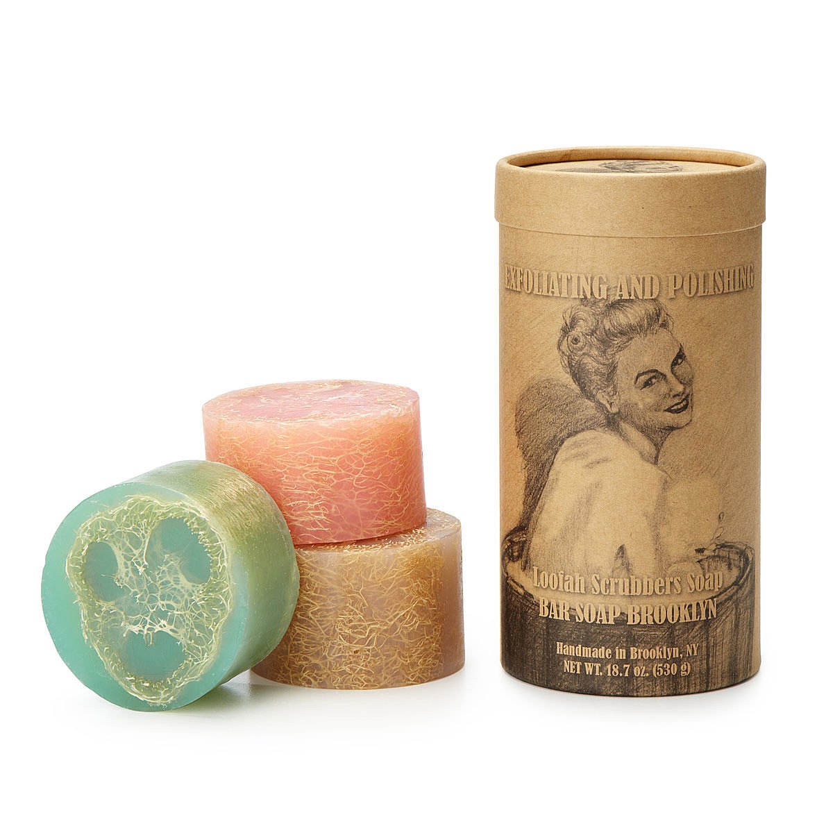 Loofah Scrubber 3 piece soap set natural handmade soap, skin