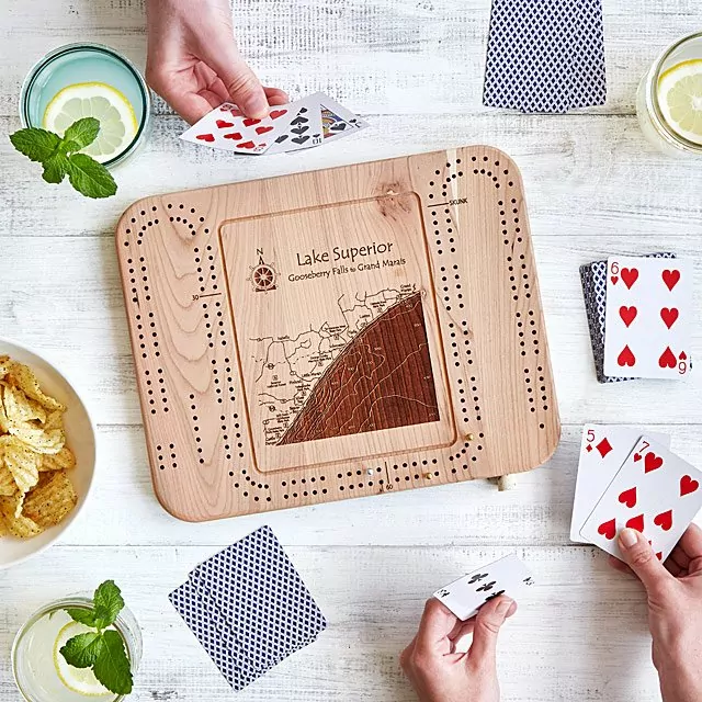 Uncommon Goods Custom Lake Art Cribbage Board