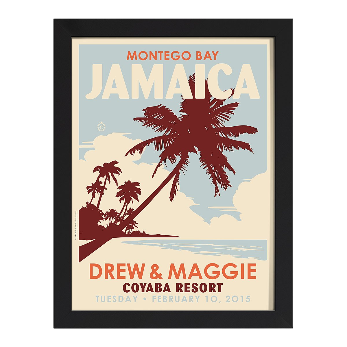 Beach Wedding Personalized Art - Standard Framed