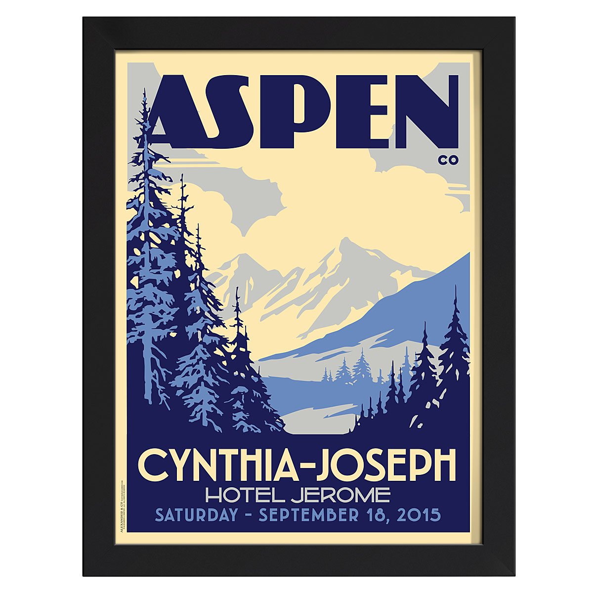 Mountain Wedding Personalized Art - Large Framed