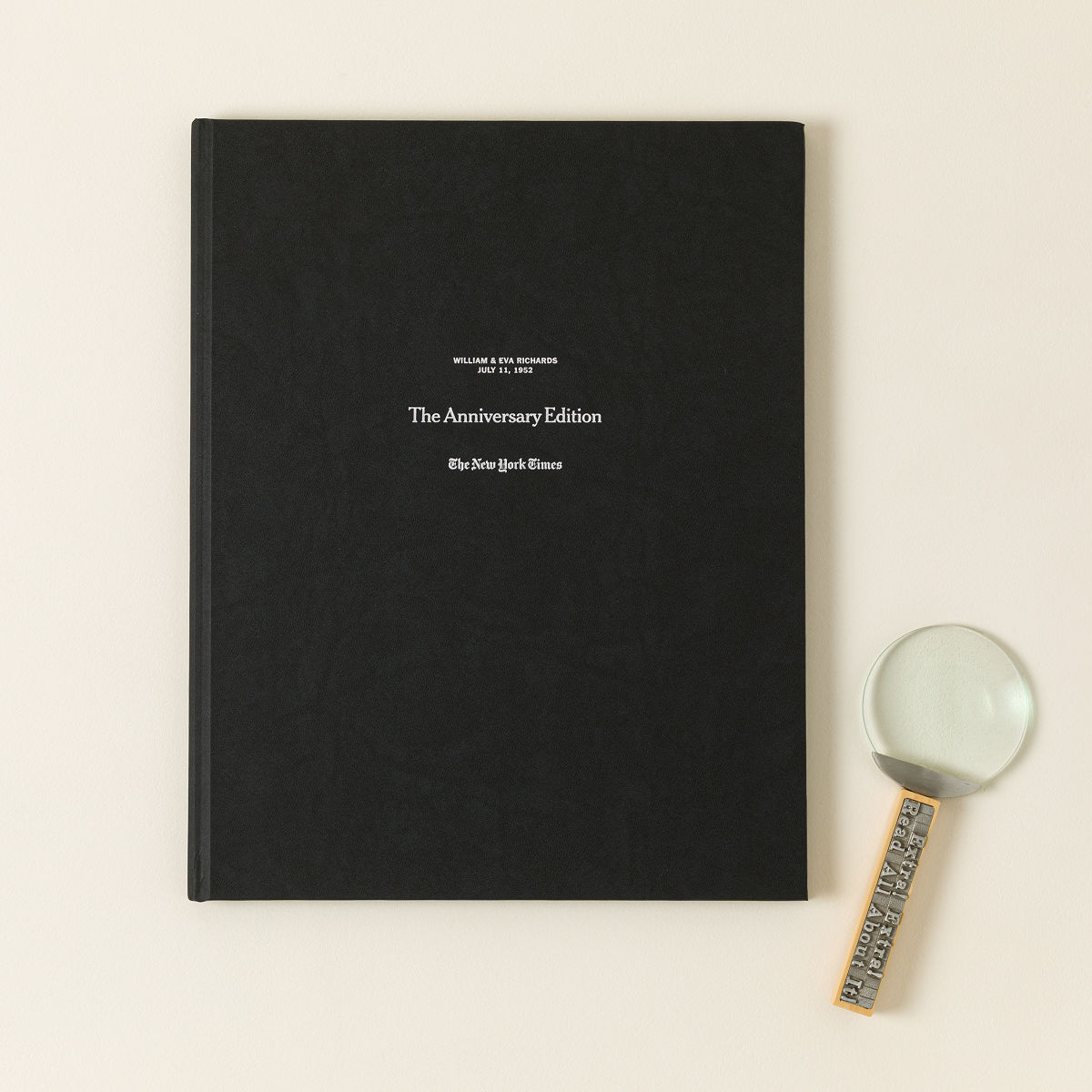 New York Times Premium Custom Anniversary Book - Premium Custom Anniversary Book w Mag. Glass