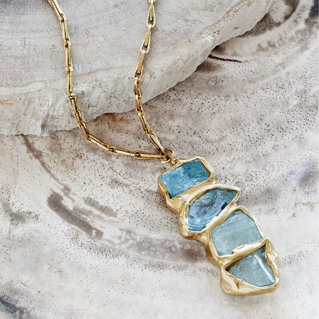 Aquamarine Ebb and Flow Pendant