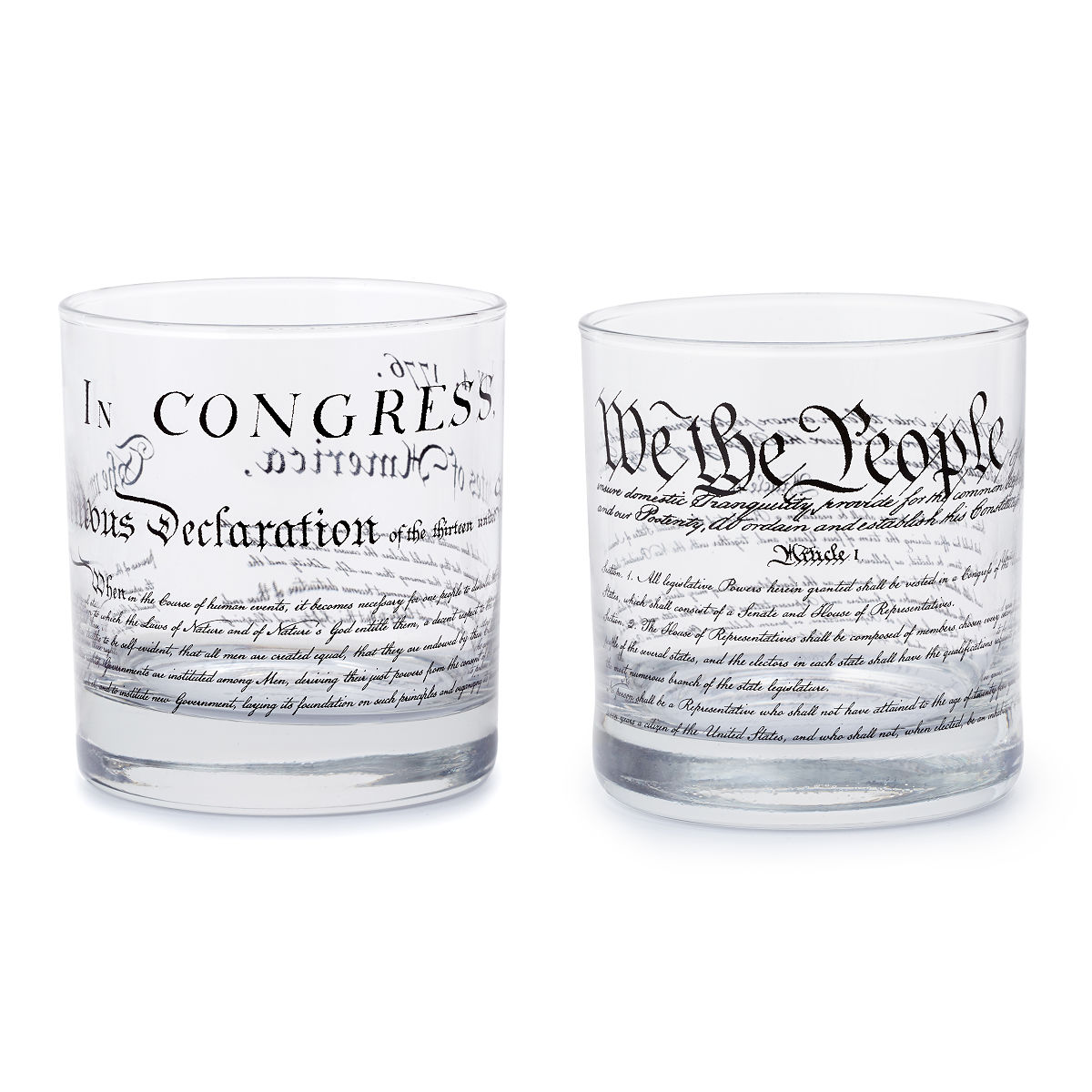 Constitution and Declaration Glasses - Set of 2