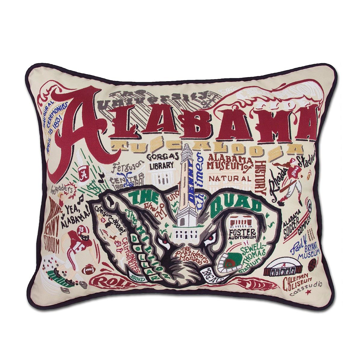 Embroidered College Pillows - University of Alabama