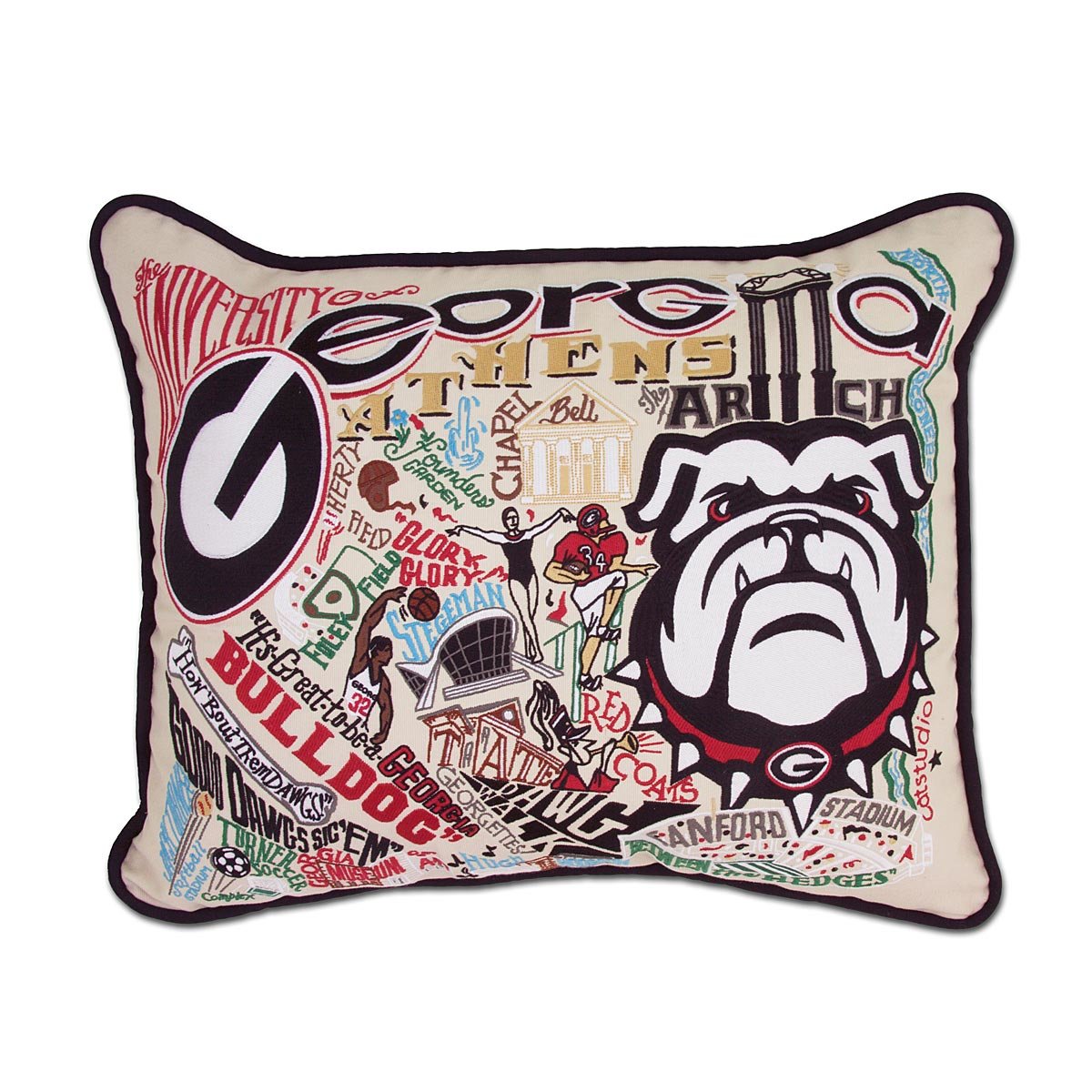 Embroidered College Pillows - University of Georgia