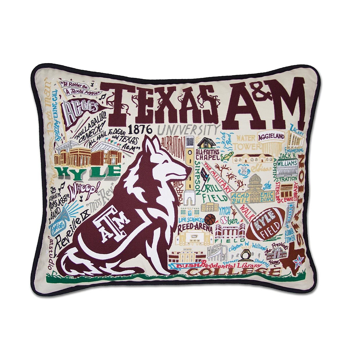 Embroidered College Pillows - Texas A&M University