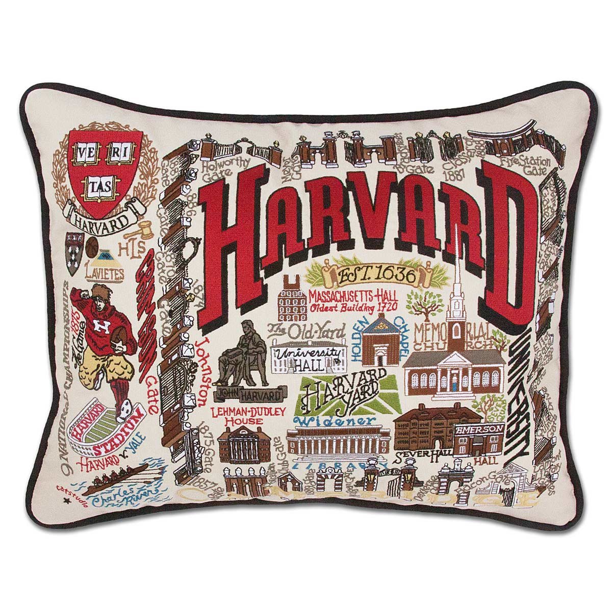 Embroidered College Pillows - Harvard University