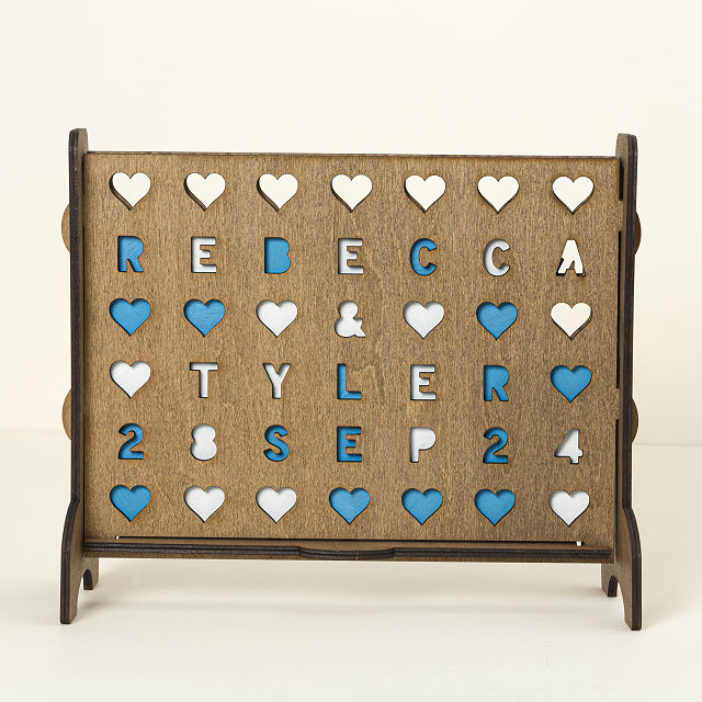 Personalized Hearts Four-Across Game