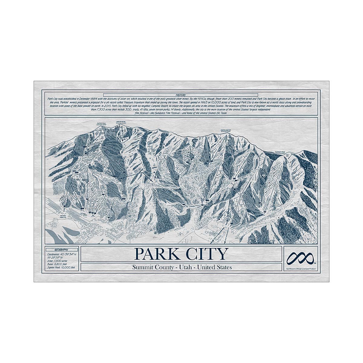 Ski Resort Blueprints - Park City Unframed