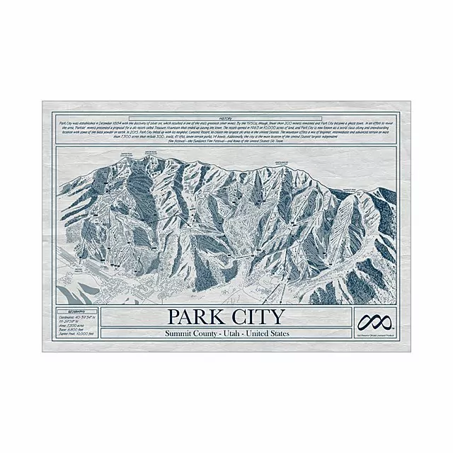 Uncommon Goods | Park City Unframed - Ski Resort Blueprints | Ski